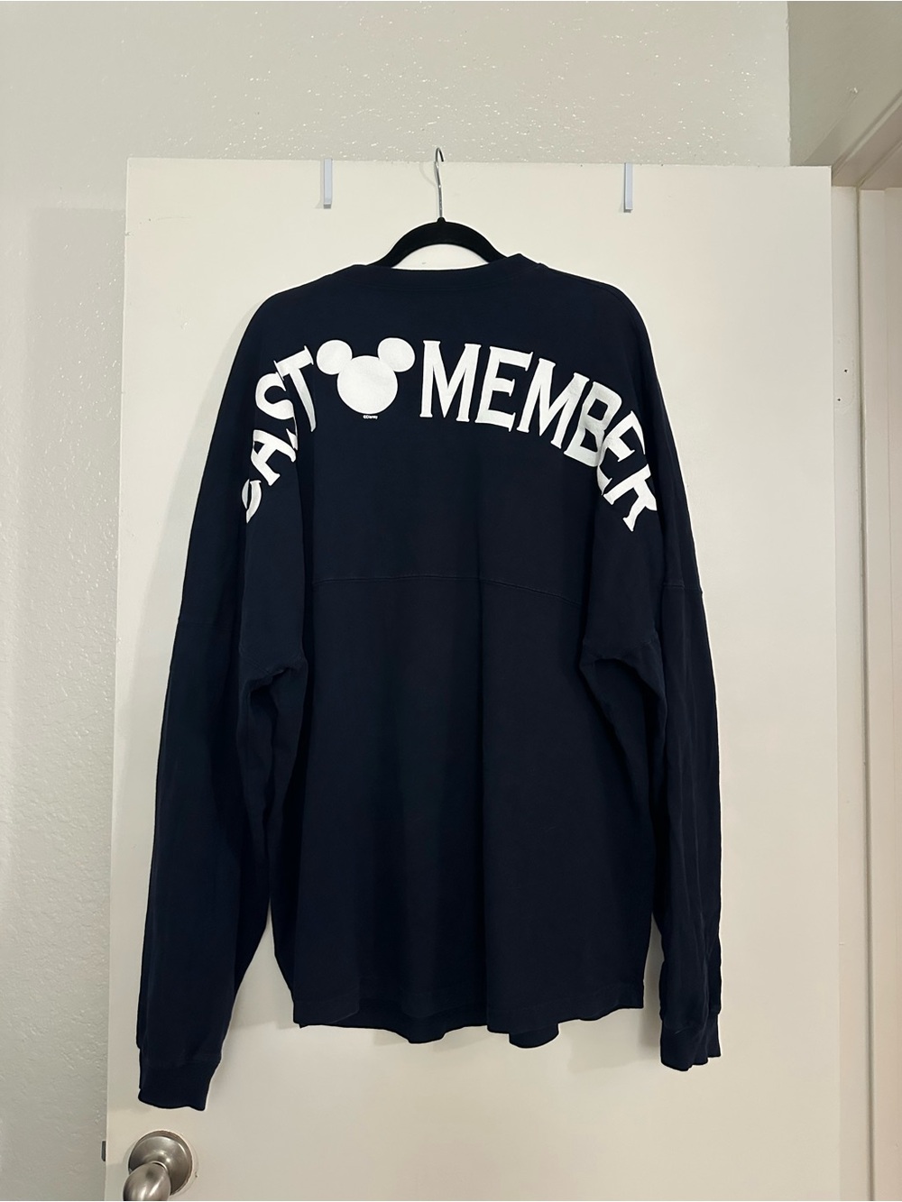 Disney Parks Cast Member Employee Spirit Jersey Long Sleeve Top Navy